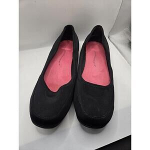 Cloudwalkers Women's Black Comfort Ballet Flats Slip On Shoes Pink Insole